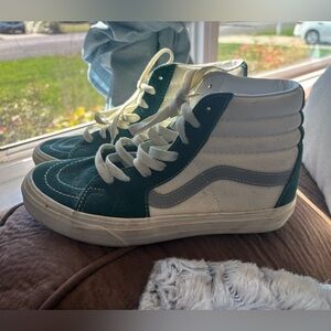 Vans High-Top Sneakers in Green and White